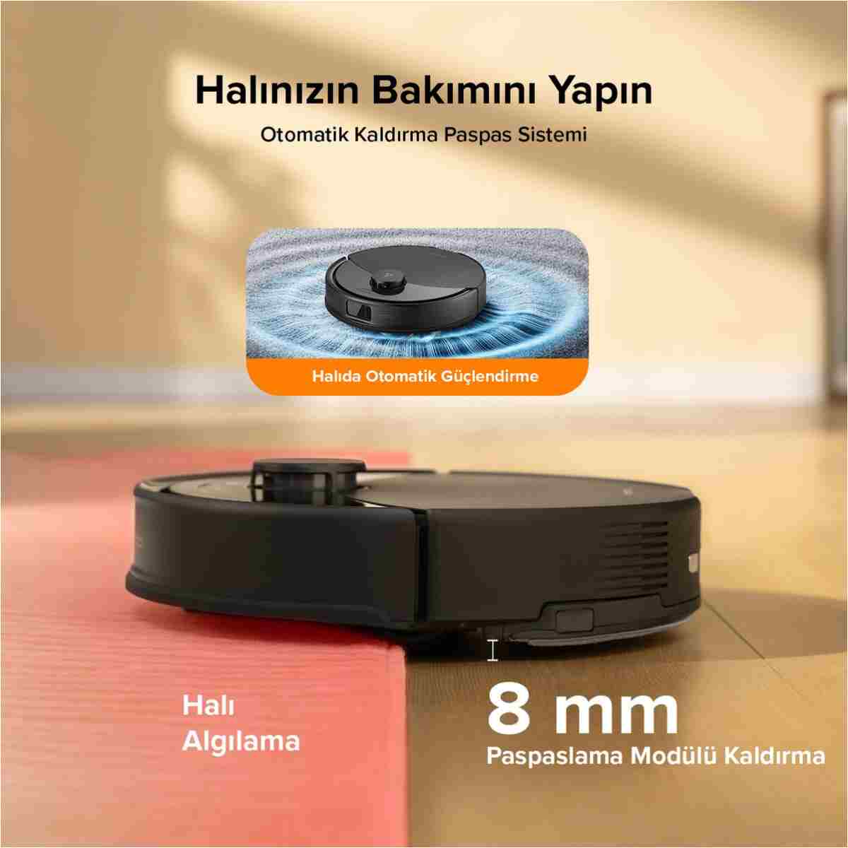 Roborock Q8 Max Pro Plus Akıllı Robot Süpürge Siyah - Görsel 12
