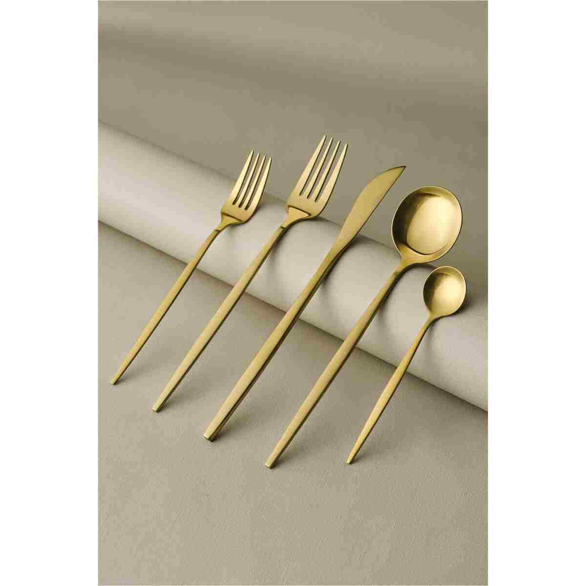 Karaca Orion Matte Gold 30 Parça 6 Kişiik Çatal Kaşık Bıçak Seti - Görsel 8