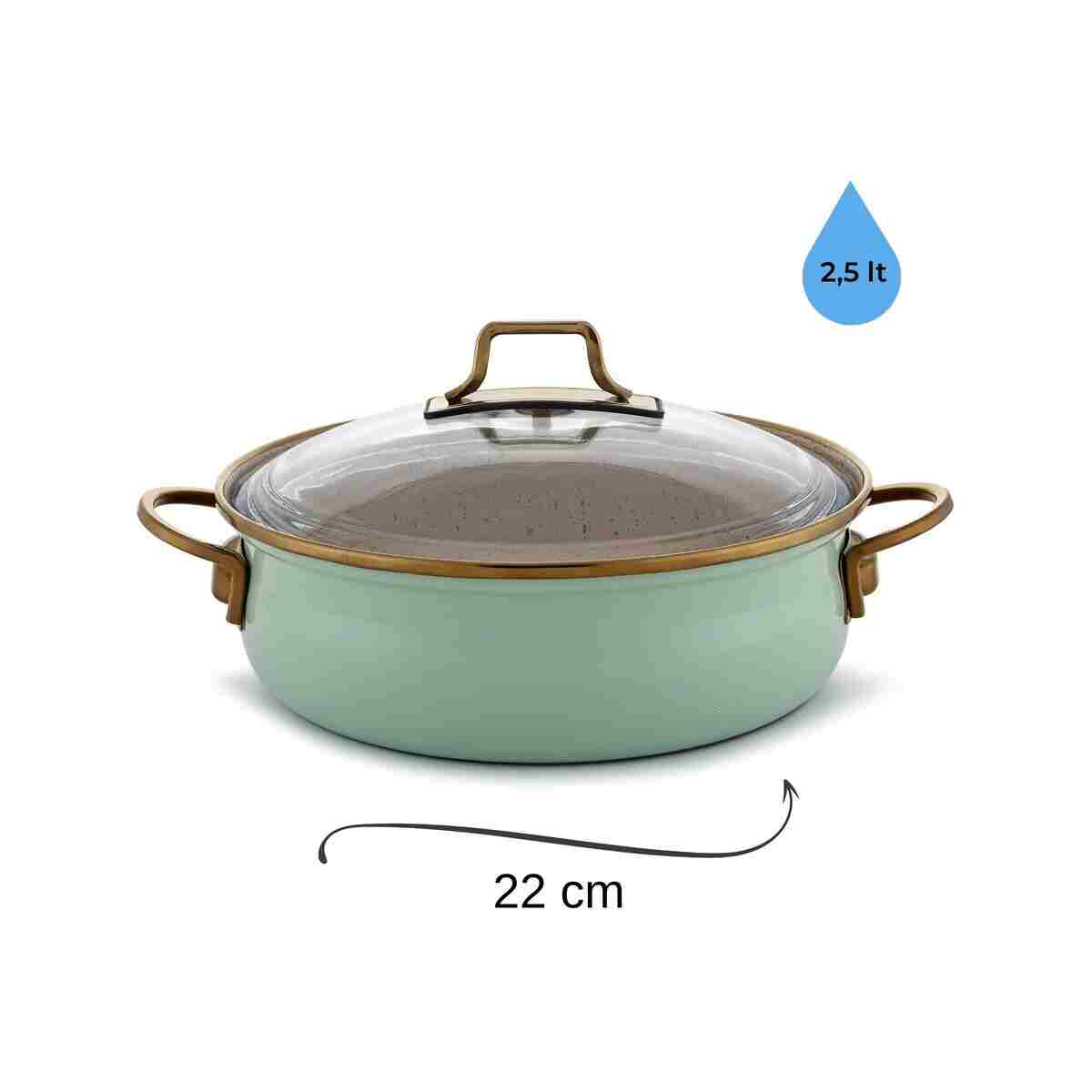 Bonera Emaye Vintage Güveç 6 Parça Tencere Seti 16-20-22 cm - Gri - Granit İç Kaplama - Görsel 10