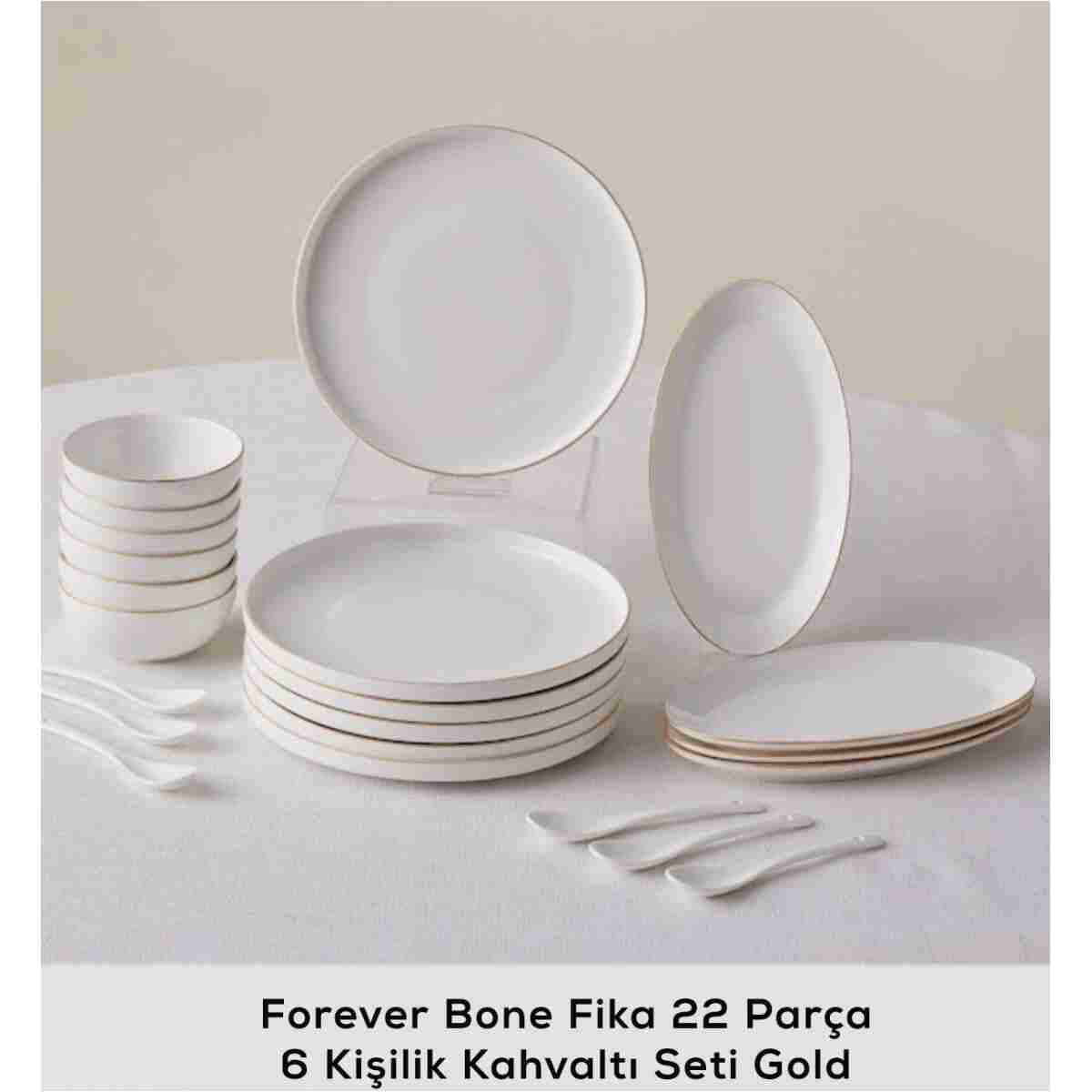 Karaca Forever Bone Fika 22 Parça 6 Kişilik Kahvaltı Seti Gold - Görsel 3