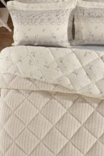 Otelonia Striped Jakarlı Wellsoft Çift Kişilik Uyku Seti Lastikli Çarşaflı 4 Parça - Görsel 5