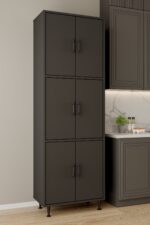 AEKA AE-3015 Mercan Beyaz 6 Kapaklı Çok Amaçlı Dolap Raflı Mutfak Kiler Banyo 195*63*35 Çok Amaçlı Dolap - Görsel 8