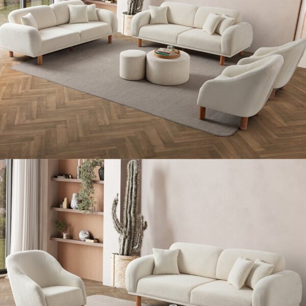 EDSY HOME Regnum Koltuk Takımı 3+3+1+1 Krem Renk