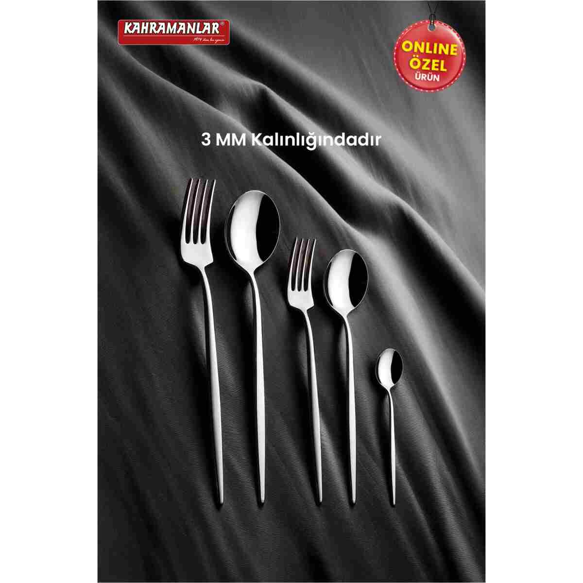 Kahramanlar Nil 60 Parça Çatal Kaşık Takımı - Görsel 2