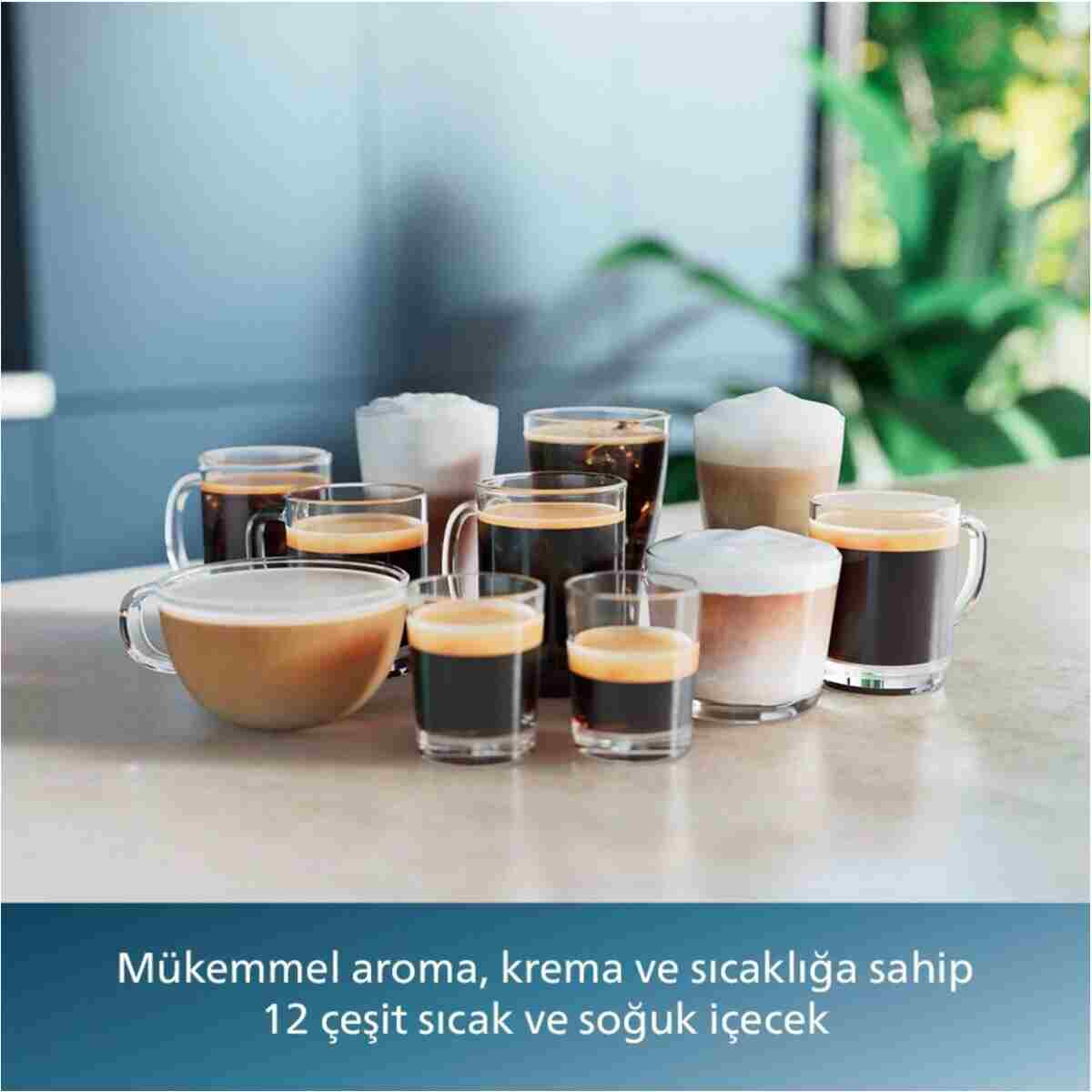 Philips 4400 Serisi LatteGo Tam Otomatik Espresso Makinesi, 12 Sıcak ve Soğuk İçecek, QuickStart, EP4446/70 - Görsel 18