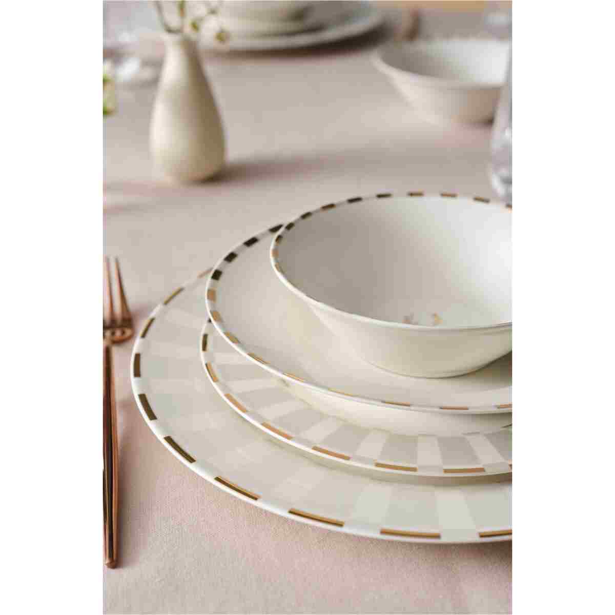 Karaca Elegance Bone Aries Metalic 24 Parça 6 Kişilik Yemek Takımı - Görsel 5