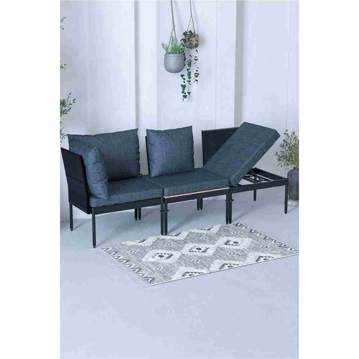 Limni Home Mini Multilounge Bahçe Balkon Mobilyasi, Şezlong - Görsel 2