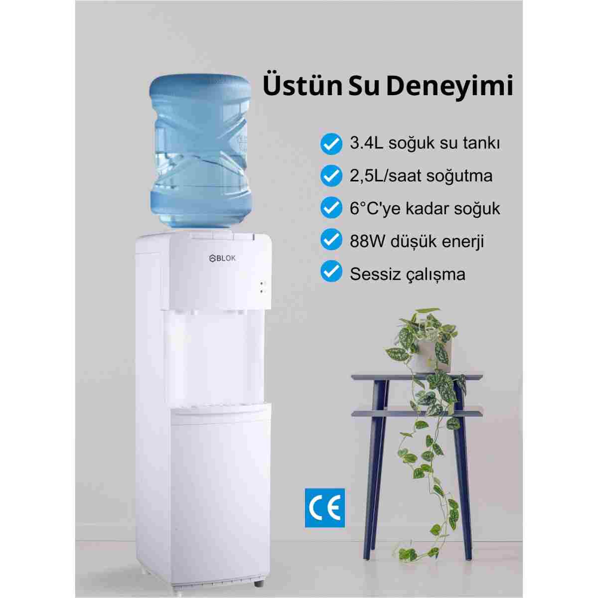 gblok 1119bw Soğuk Ilık Dolapsız Su Sebili Beyaz - Görsel 3
