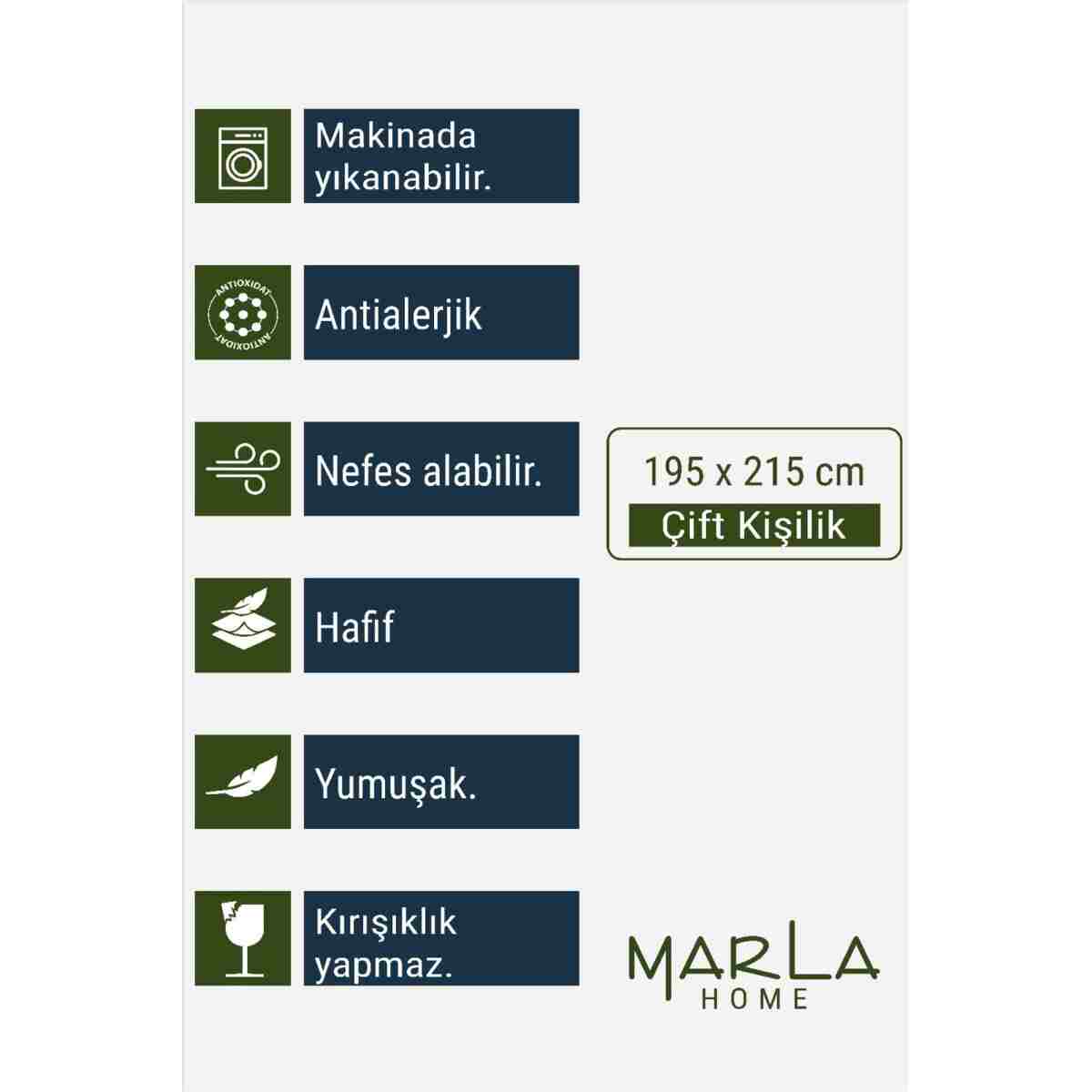 MARLA HOME Çift Kişilik Welsoft Yorgan Uyku Seti | Lastikli Çarşaflı | Bahar - Görsel 4