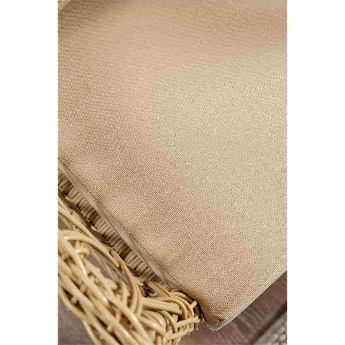 Evdemo Icon Rattan Bahçe Balkon Oturma Takımı 2+1+1+Camlı Masa Cappuccino - Görsel 6