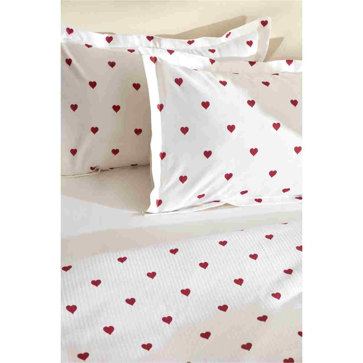 Karaca Home Amour %100 Pamuk Çift Kişilik Pike Takımı Kırmızı PP - Görsel 10