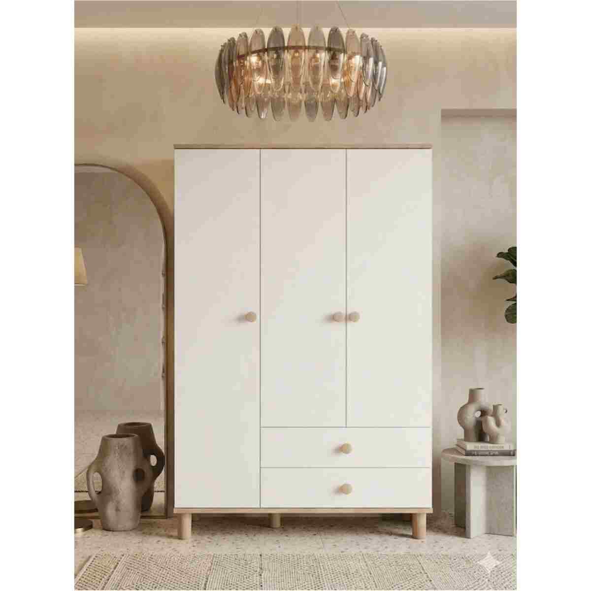 Cozibo Aura Genç Odası - 3'lü Genç Odası Takımı safirmeşe-beyaz - 3 Kapılı Dolap - Çalışma Masası - Kitaplık - Görsel 9