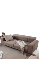 EDSY HOME Regnar 3+3+1+1 Koltuk Takımı Kahverengi - Sütlü Kahve - Görsel 4