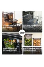Vienev Beyaz Serigrafi Etiketli 12li Set Peggy Şeffaf Kapaklı Uzun Dikdörtgen Saklama Kabı 2 Litre - Görsel 6
