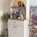 mistik home Galata Led Aydınlatmalı Kahve Köşesi - 70 cm Çok Amaçlı Mutfak Dolabı Konsol