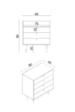 FLORADESİGN Zen Şifonyer / Çok Amaçlı Dolap/ Çekmeceli Şifonyer / Kapaklı Şifonyer / 4 Çekmeceli Şifonyer 80CM - Görsel 12