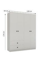Metalia Gm 077 Novado Düğme Kulplu 4 Kapı 2 Çekmeceli Gardırop - Görsel 6