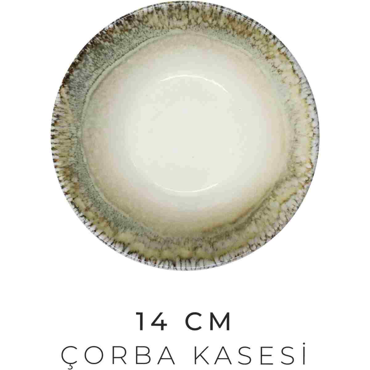 Kitchen Life 18 Parça 6 Kişilik Ay Işığı Sırları Porselen Yemek Takımı - New Bone Yemek Seti - Görsel 8