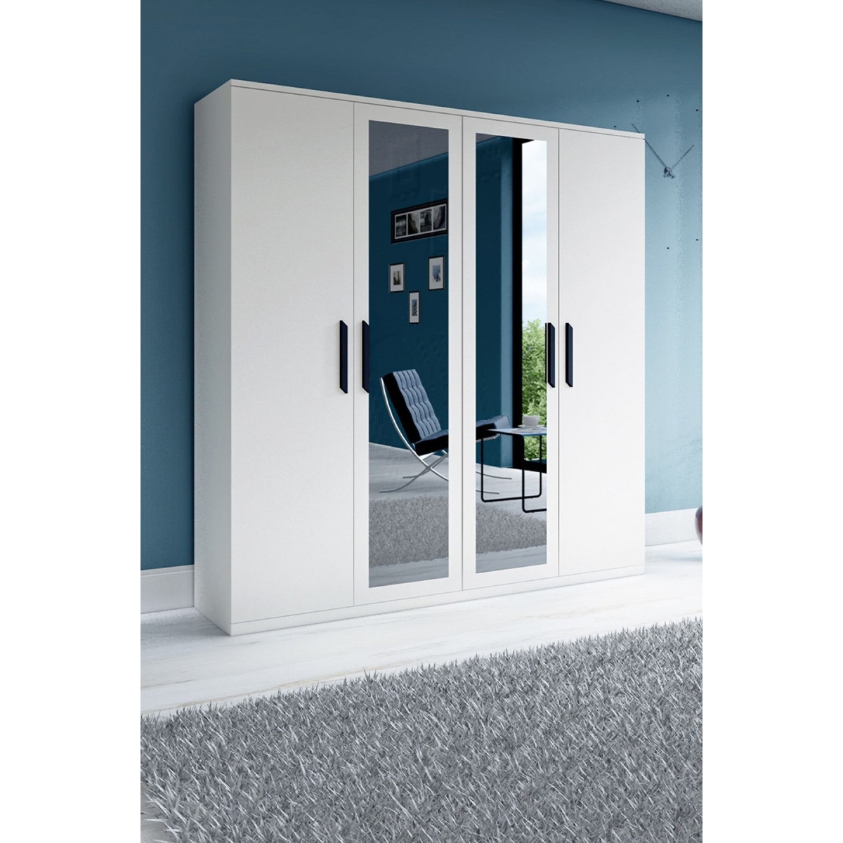 Metalia Gm 051 4 Kapılı Aynalı Gardrop Dolap - Görsel 2