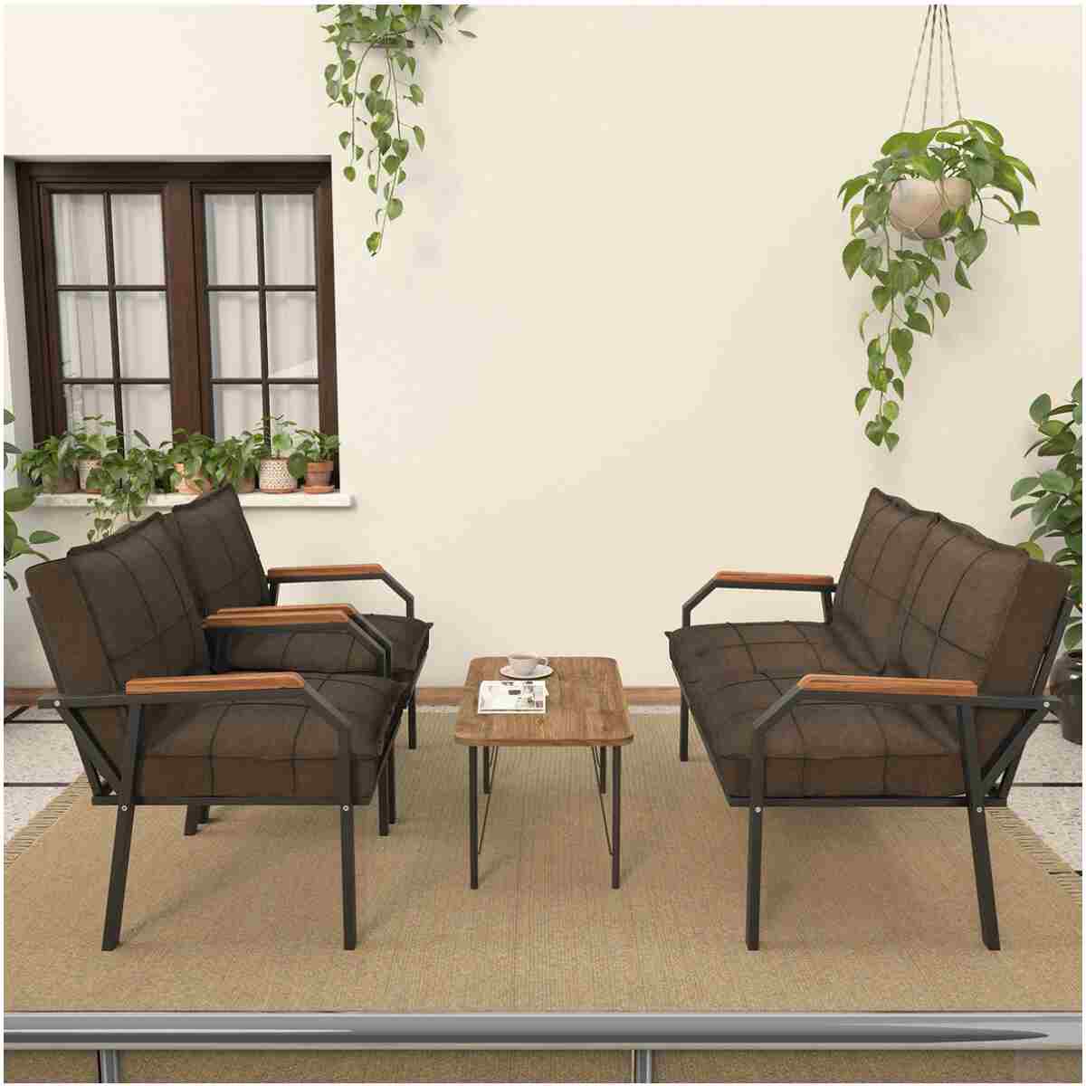 Mygusi "" Hayal Balkon, Bahçe, Cafe - Metal Kanepe Koltuk Takımı - Sehaplı - Görsel 2