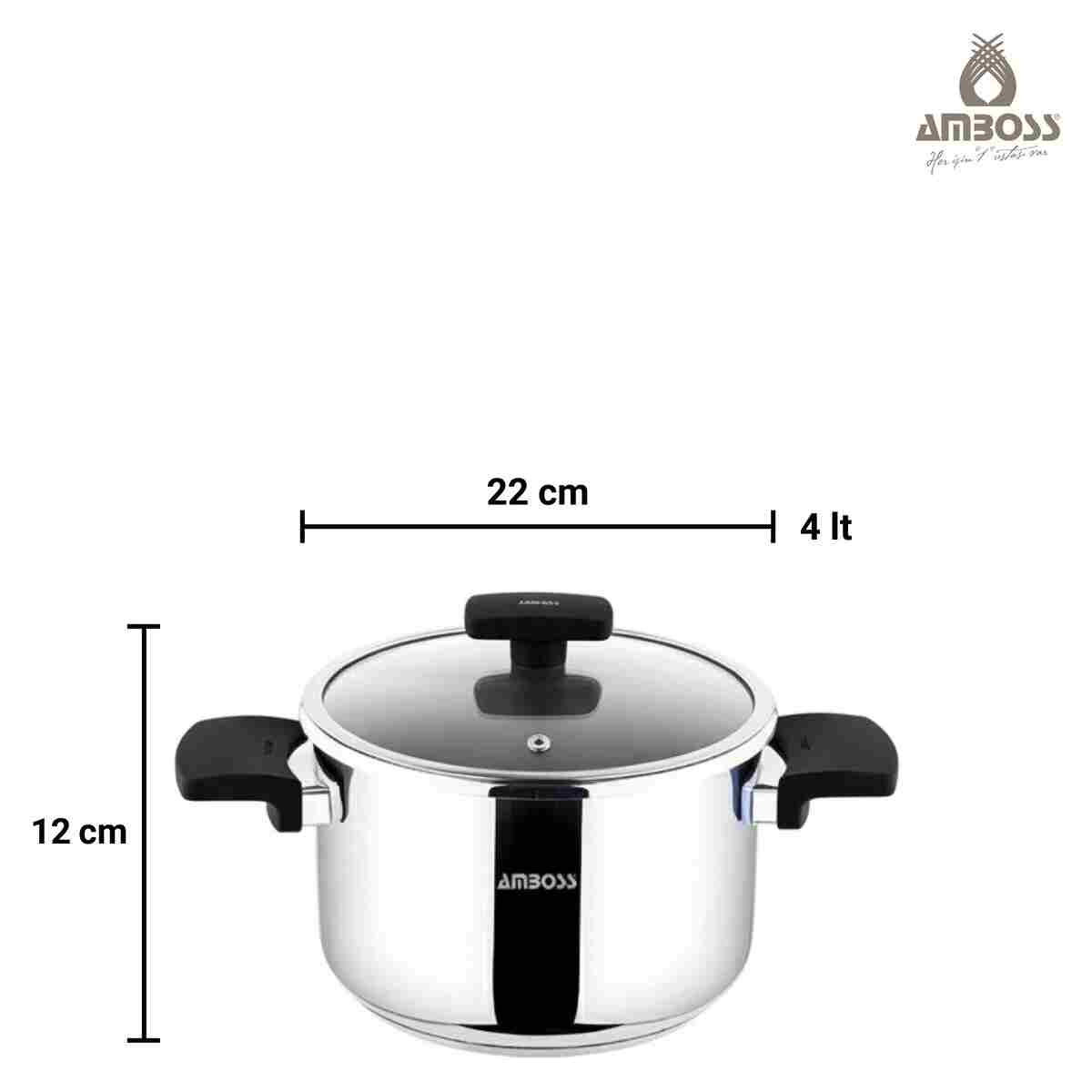 Amboss Cook Master 7 Parça Çok Fonksiyonlu Paslanmaz Çelik Buharlı Düdüklü Tencere Seti - Görsel 5