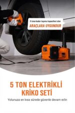EZERE Areks Car Pro 180W 5 Ton Çok Fonksiyonlu Elektrikli Hidrolik Kriko Lift Kaldırma / Kompresör / Bijon Sökme / LED Işık - Görsel 12