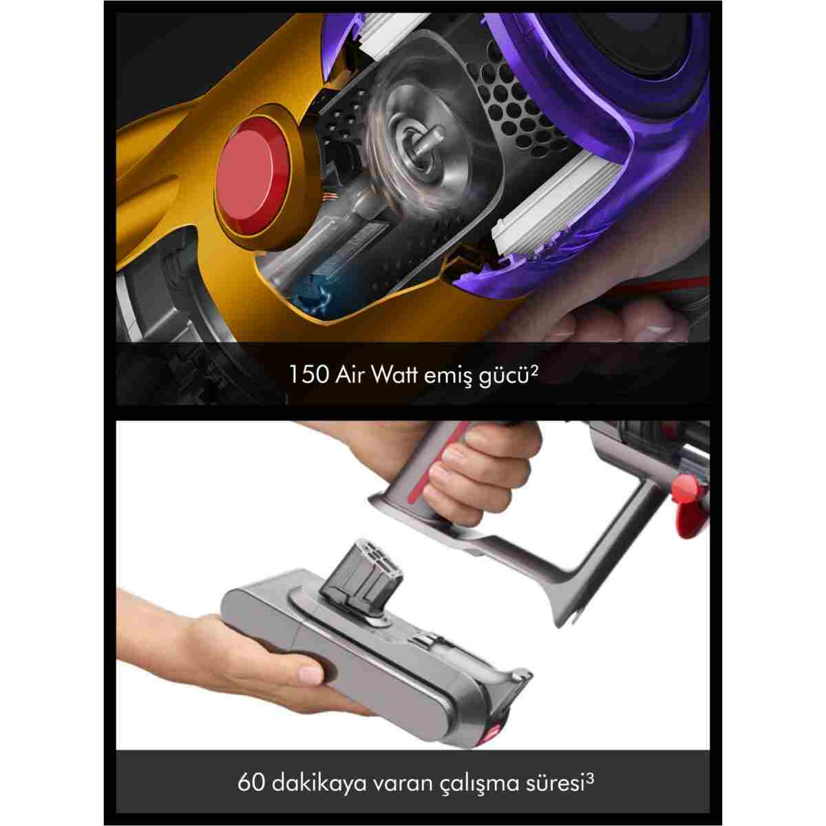 DYSON V12 Detect Slim™ Absolute kablosuz süpürge (Sarı/Nikel) - Görsel 2