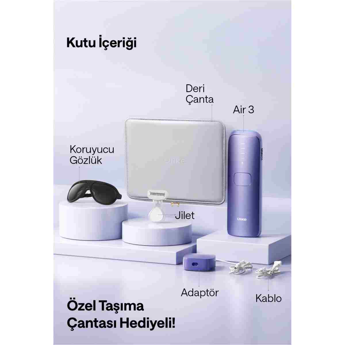 Ulike Air 3 Acıyı Önleyen Sapphire Buz Soğutma IPL Lazer Epilasyon Aleti Mor, 700.000 Atım, Deri Kutulu - Görsel 8