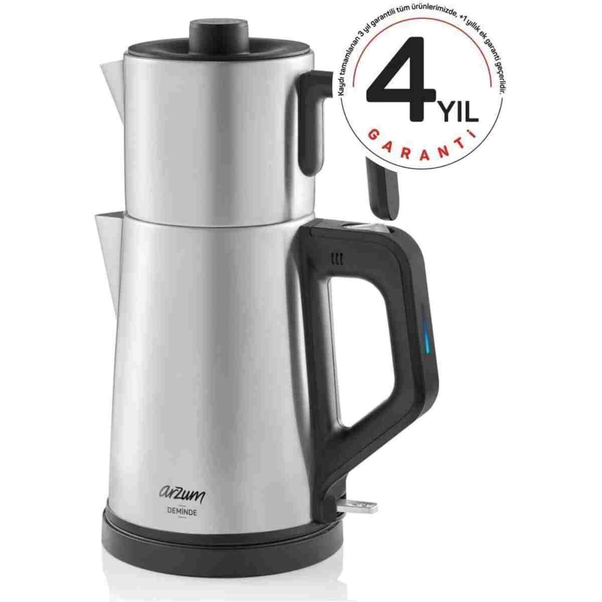 Arzum AR3129 Deminde Çay Makinesi 1800W, 1 L Demlik Kapasitesi, Inox - Görsel 10