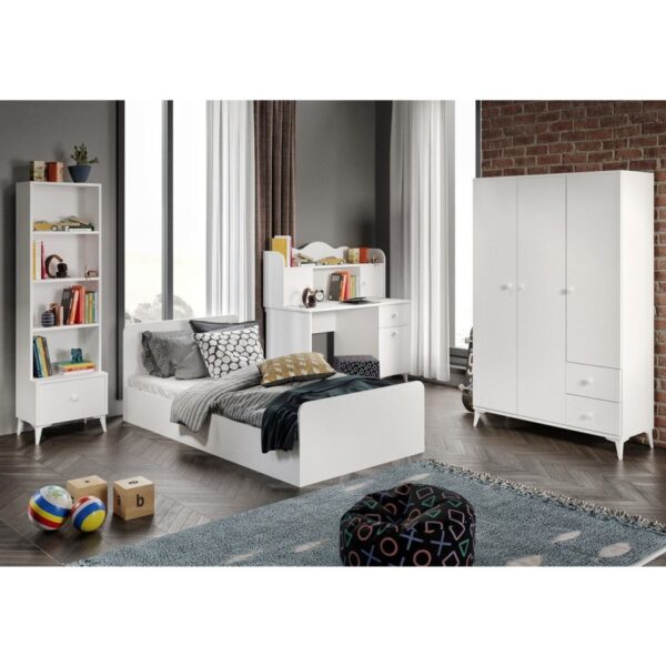 WENCE Akasya Modern Genç Odası Takımı Beyaz - 4 Parçalı Ve Tamamı 1. Kalite Mdf