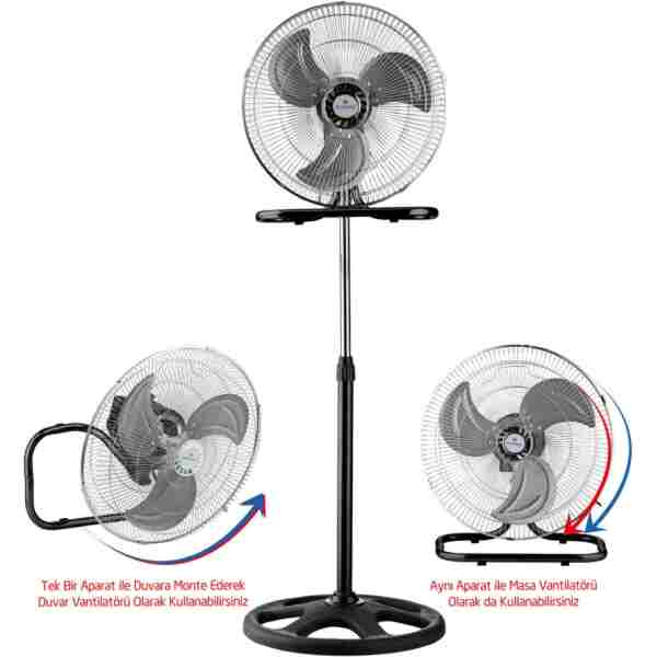 Rubenis RBS-20 Plus Pro 18" 130 Watt Sanayi Tipi Fonksiyonel Vantilatör