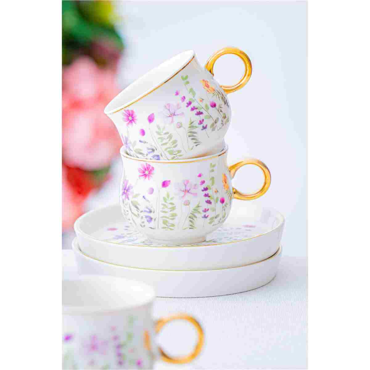 ACAR Lidya 6 Kişilik Kahve Fincanı Takımı - 90 ml - Görsel 5