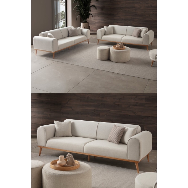 EDSY HOME Rebull 3+3 Koltuk Takımı Krem
