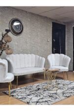 ZAFİR Papatya Çay Seti Koltuk Takımı Gold Sivriltme Ayak, Balkon, Salon, Ofis, Cafe Koltuk Takımı - Görsel 4