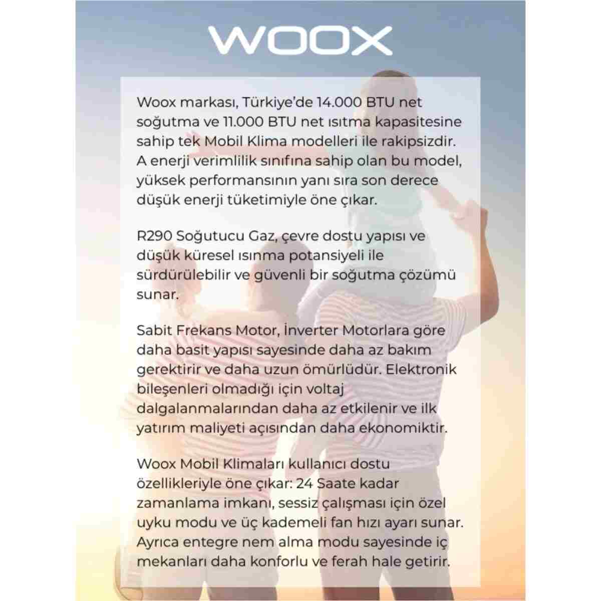 Woox 14000btu, Isıtma & Soğutma Özellikli Taşınabilir Mobil Klima - Görsel 13
