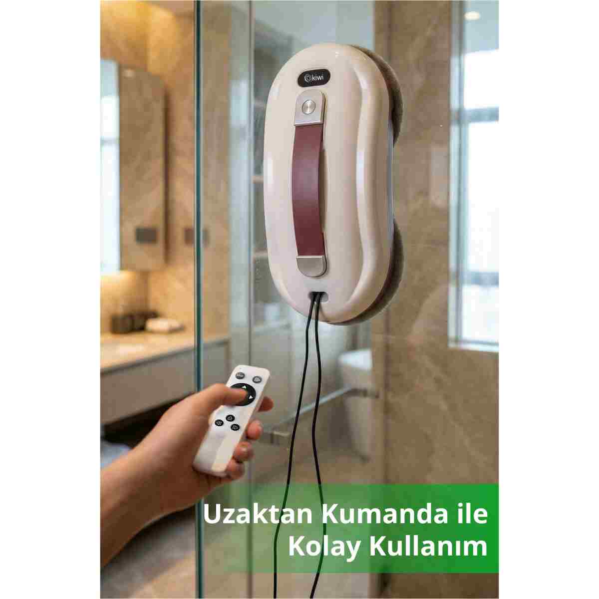 Kiwi KWC-7131 Pencere Temizleme Robotu | Otomatik Emiş & Çift Mop & Uzaktan Kumanda - Görsel 4