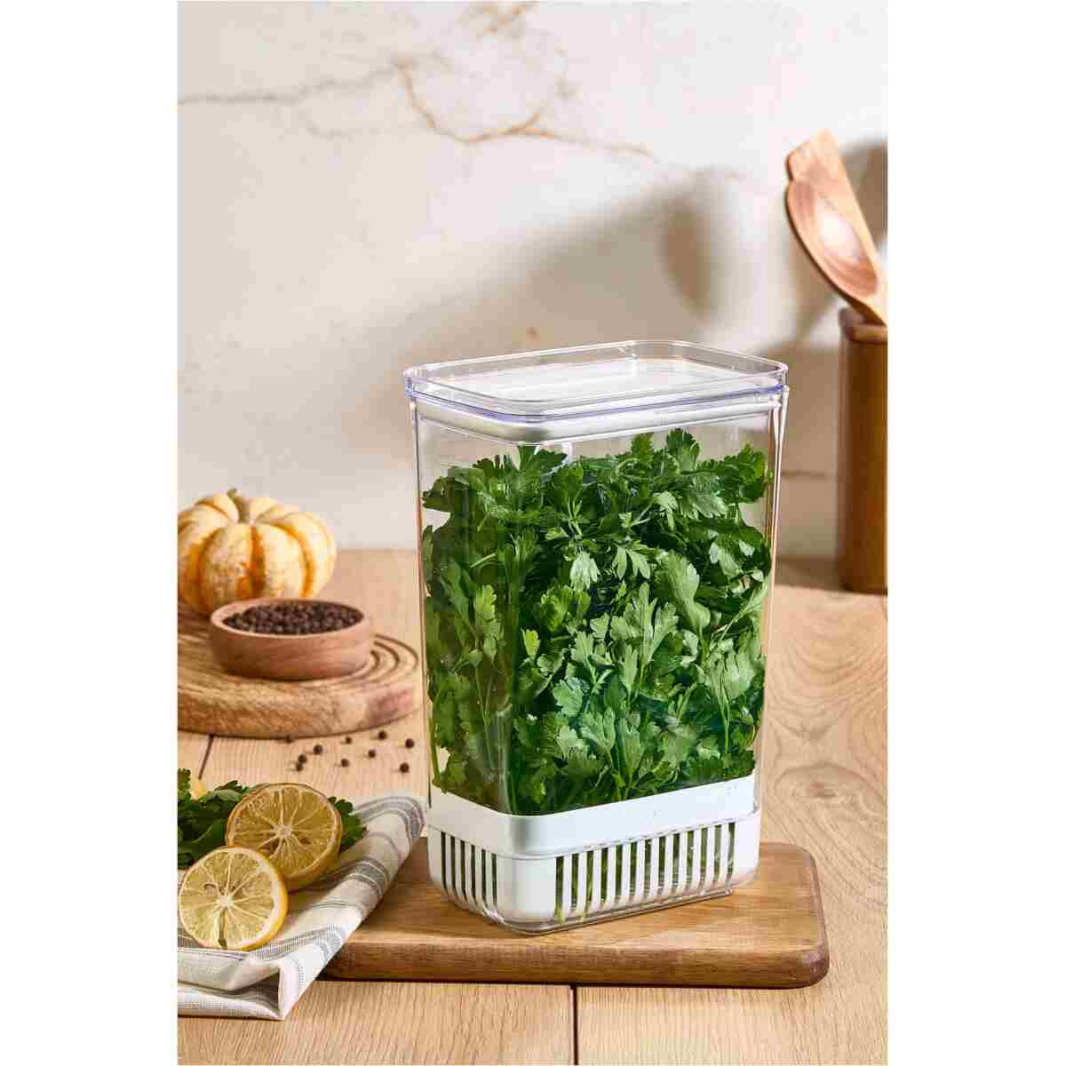 Comprox Yeşillik Saklama Kabı 2'li Set – 2900 ml | Sebze Saklama & Buzdolabı Tazeleyici Kutu - Görsel 3