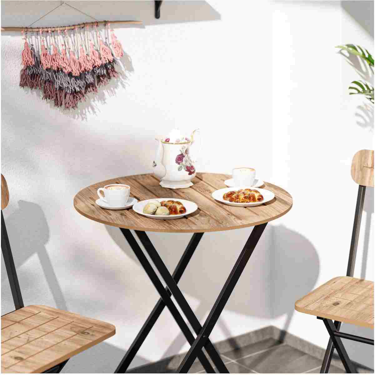 Güzelkan Bistro Takım Bahçe Masa Sandalye Yuvarlak - Görsel 3