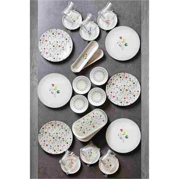 Kitchen Life 32 Parça 6 Kişilik Azelia New Bone Porselen Kahvaltı Takımı