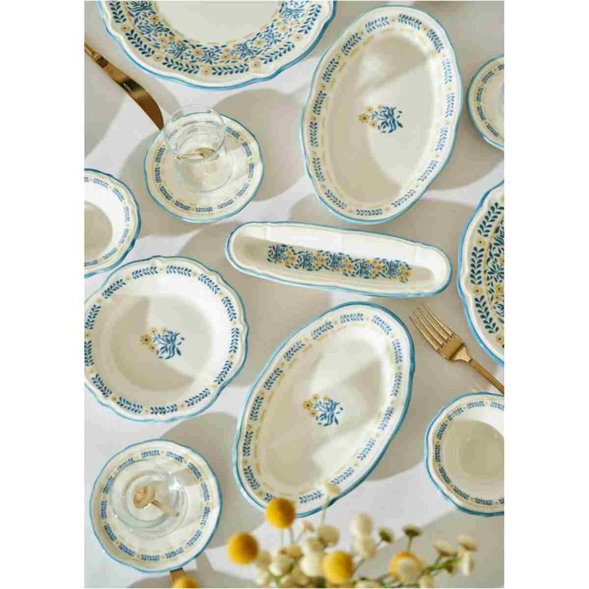 Bella Maison Liana Stoneware 26 Parça 6 Kişilik Kahvaltı Takımı Mavi - Görsel 2