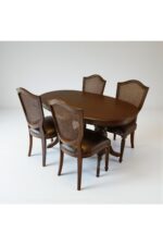 KleinHaus Furniture Elegansia Masa Yemek Takımı, 4 Sandalyeli Masa Takımı, (Değiştirilebilir Renk ve Kumaş) - Görsel 9