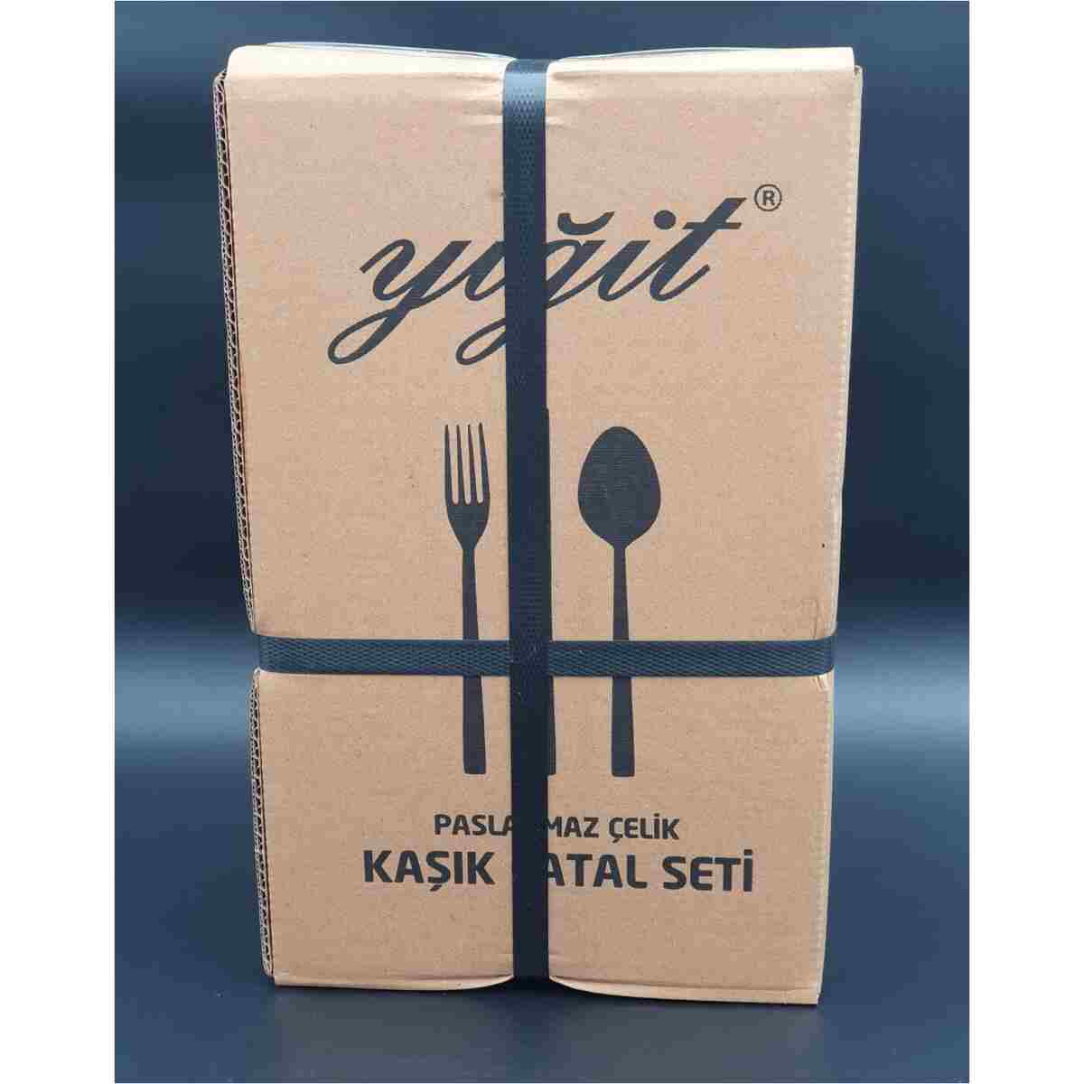 YİĞİTSTEEL SİNCE 1974 60 Parça Zümrüt 12 Kişilik Çelik Düz Kaşık Çatal Seti Takımı (*BIÇAKSIZ*) - Görsel 4