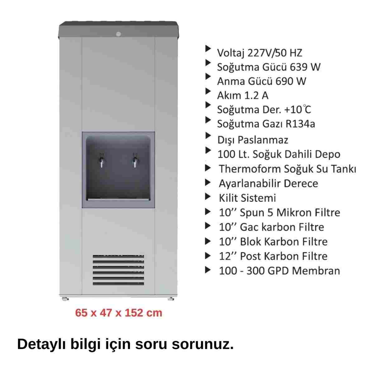 Evora Sanayi Tipi Sebil 100 Lt. Soğutmalı Arıtmalı Paslanmaz Endüstriyel Su Sebili - Görsel 5