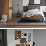 Modalife Arya Genç Çocuk Odası Takımı Karyola+Başlık&Gardırop&Çalışma Masası&Duvar Rafı - Atlantik Çam