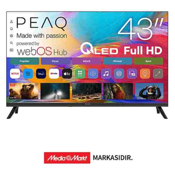 PEAQ 43Q90 43 inç 108 Ekran Dahili Uydu Alıcılı WebOS Full HD QLED TV