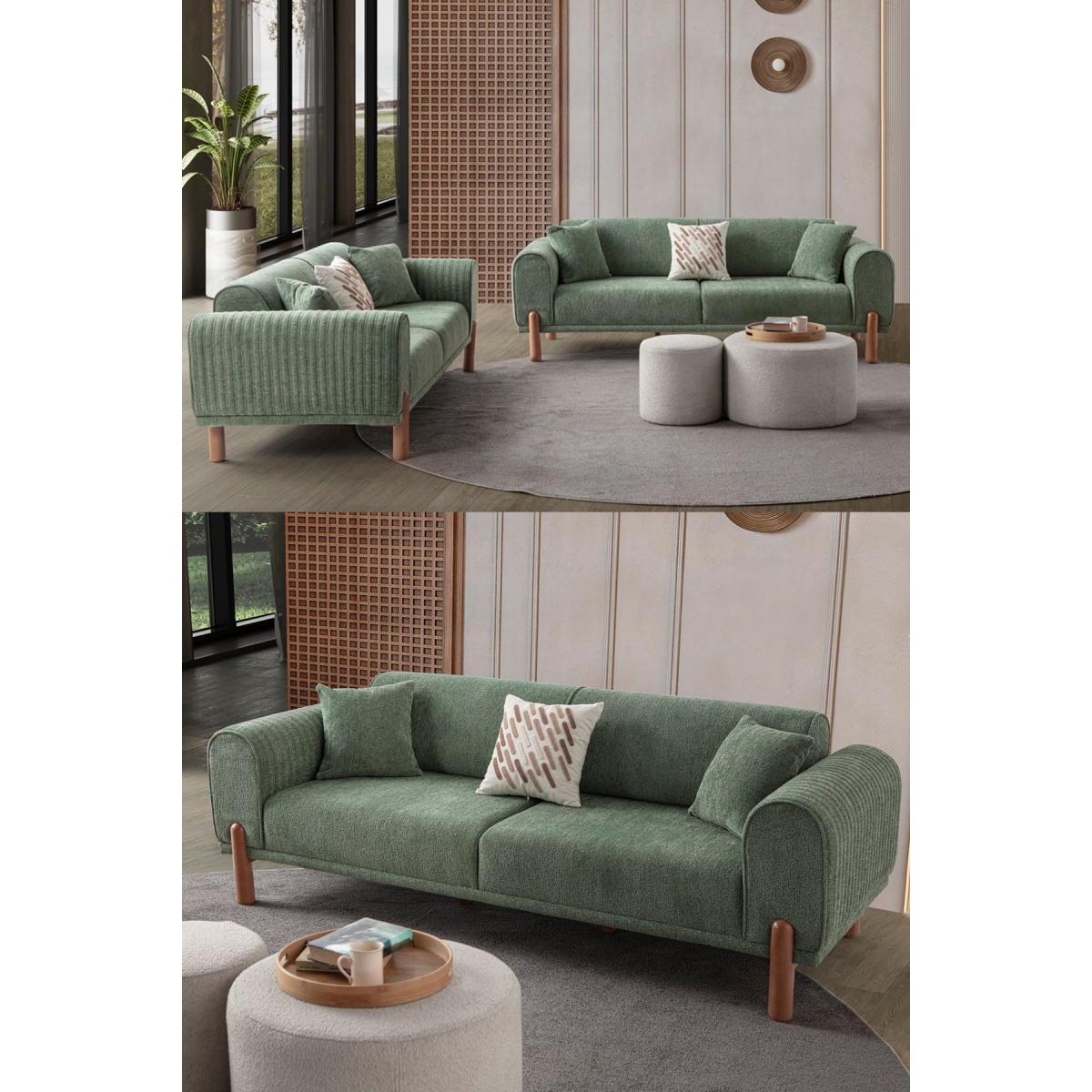 EDSY HOME Armoni 3+3 Koltuk Takımı Krem - Görsel 7