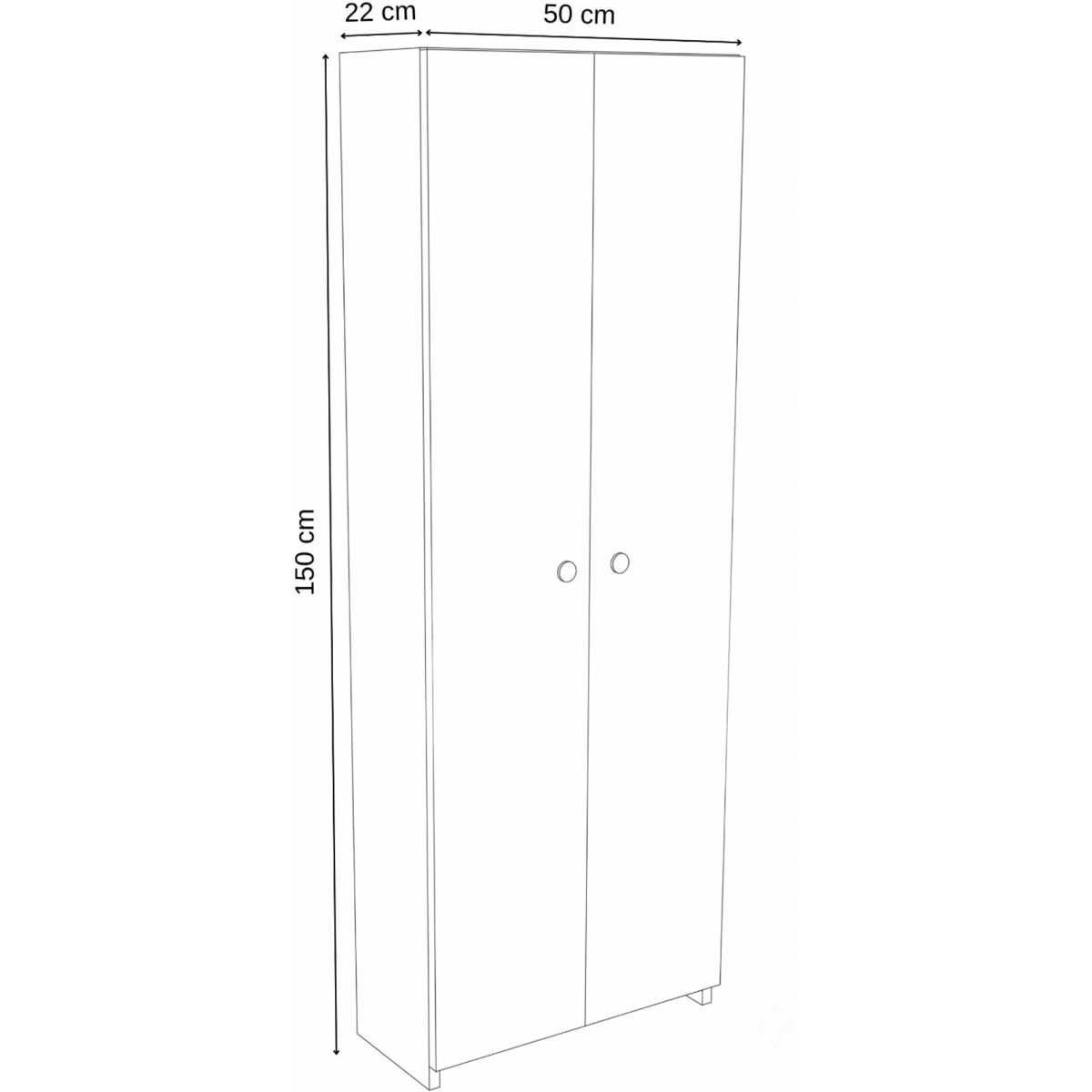 alpaevmobilya 150 Cm 2 Kapaklı 5 Raflı Geniş Çok Amaçlı Yatak Odası Kıyafet Dolabı Düzenleyici Ve Organizer - Görsel 5