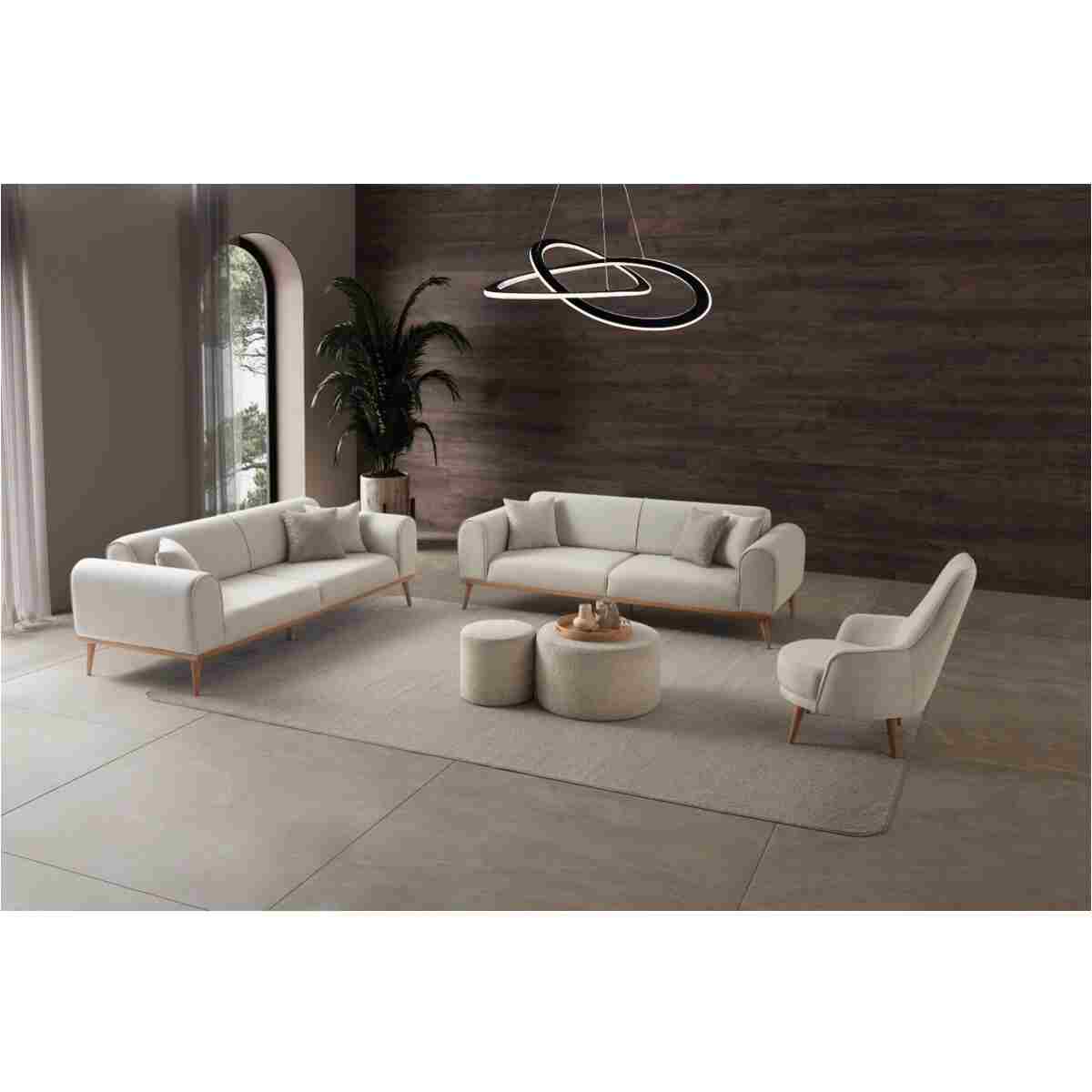 EDSY HOME Rebul 3+3+1 Koltuk Takımı Bej Renk - Görsel 2