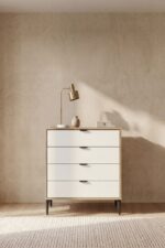 SARMOBİ Arden 4 Çekmeceli Şifonyer 90x88x40 cm Beyaz – Modern Tasarım