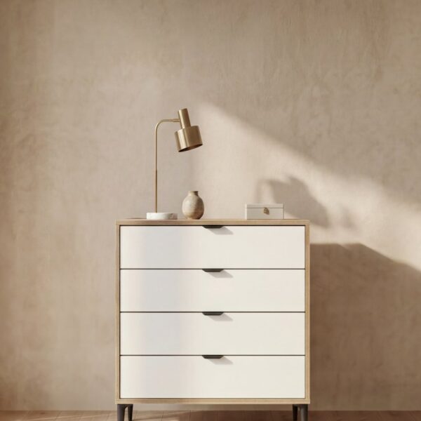 SARMOBİ Arden 4 Çekmeceli Şifonyer 90x88x40 cm Beyaz – Modern Tasarım